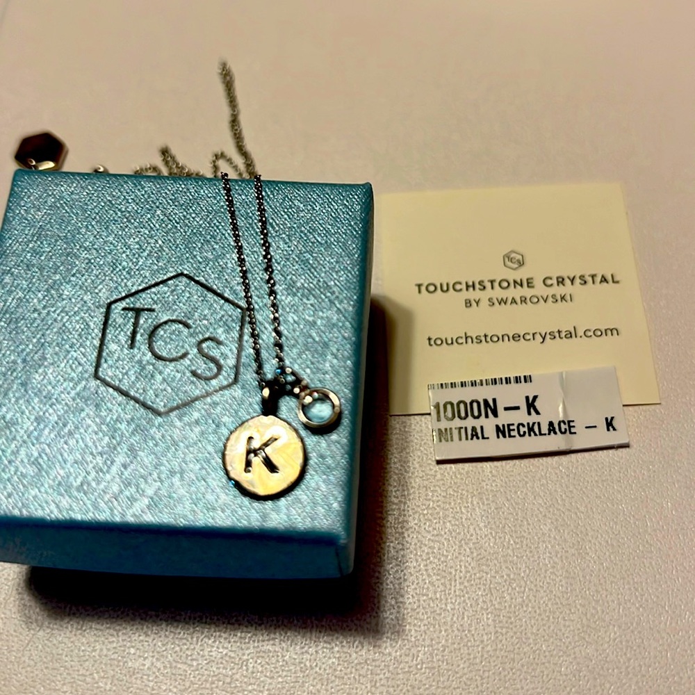 Touchstone Crystal Initial Necklace  - K